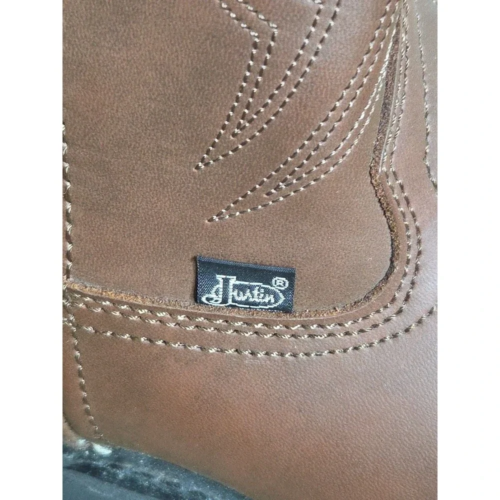 EUC Justin Basic Boots JB1100 | Men's Size 9D | Brown Leather Boots Ranch Cowboy